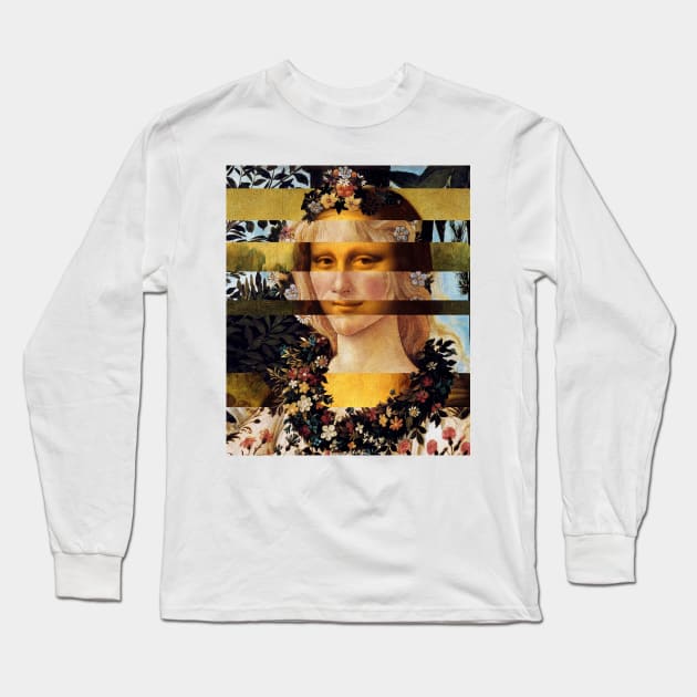 Mona Lisa by Leonardo da Vinci and Flora by Sandro Botticelli Long Sleeve T-Shirt by luigi-tarini